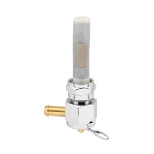 Chrome Hex Petcock for Harley & Custom Tanks 3/8 Hose Barb