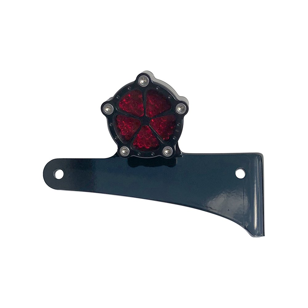 Side Axle Mount License Plate Bracket With Tail Light For Motorcycle Chopper – Fits 1" Axle