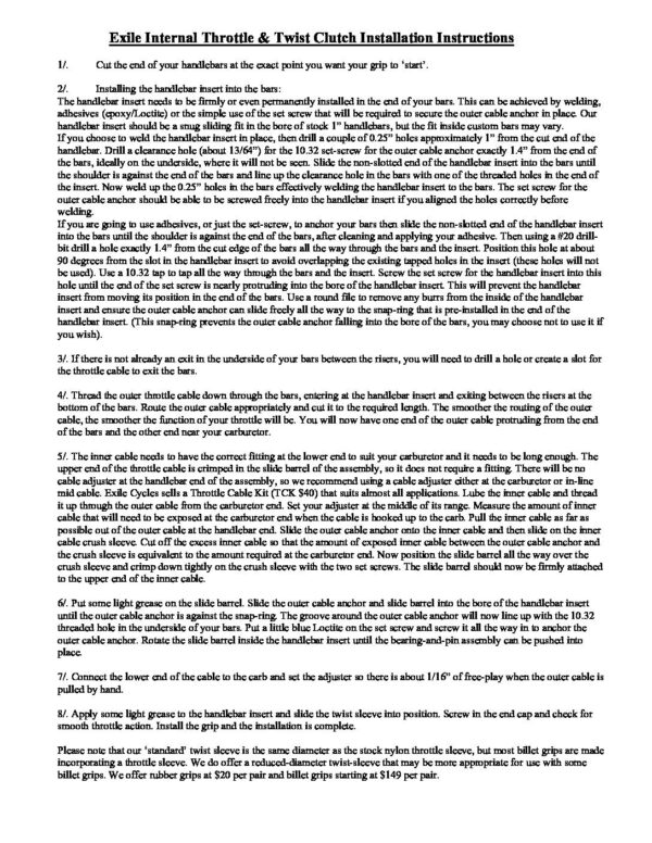 Exile Cycles Replacement Bearing Kit for Internal Throttle and Twist Clutch Assemblies - Image 3