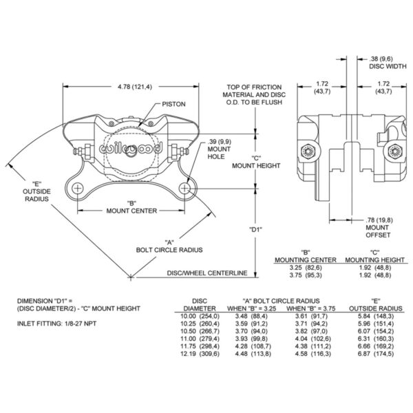 Wilwood Dynapro 2 Piston Brake Caliper - Image 4