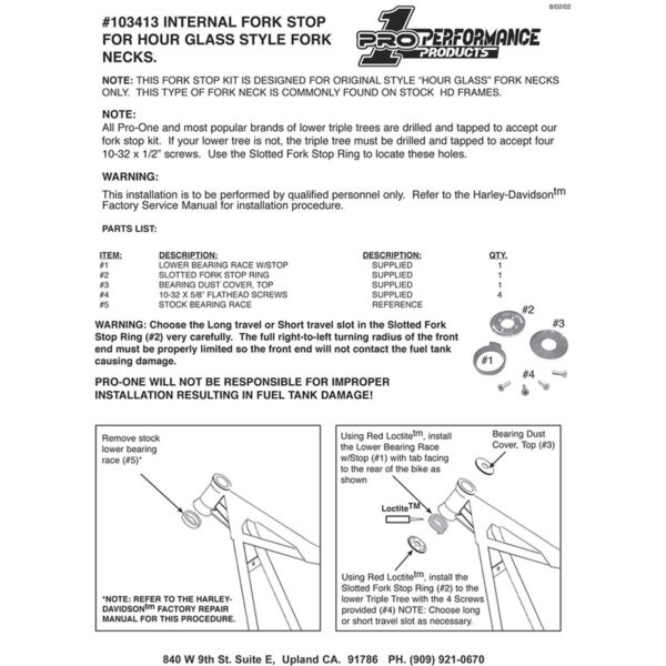 Pro-One Internal Fork Stop Replacement Lower Race - Image 4