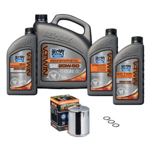 Bel-Ray Semi-Synthetic 3-Hole Complete Oil Change Kit for 1984-Up Harley Davidson Big Twin and Sportster