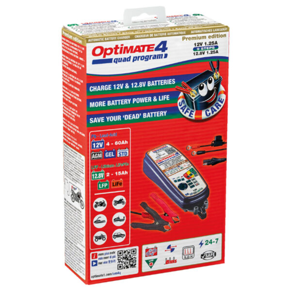 OptiMate 4 Quad Program Premium 12V Battery Charger and Maintainer - Twisted Choppers OptiMate 4 Quad Program Premium 12V Battery Charger and Maintainer - Image 3