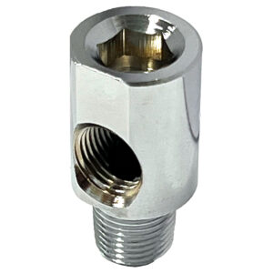Close Quarters 90-Degree Chrome Oil Fuel Line Hose Fitting