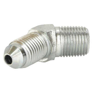 3 AN to 1/8-27 NPT Male 45 Degree Chrome Brake Line Fitting | Twisted Choppers