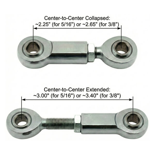 Twisted Choppers Adjustable Heim Joint Fabrication Kit Chromoly Linkage and Frame Mount - Image 3