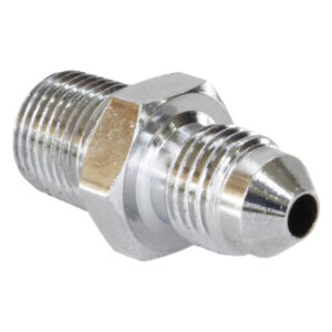Goodridge -3 AN to 1/8-27 NPT Male Straight Chrome Brake Line Fitting Adapter